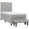 3136389 vidaXL Divan Bed with Mattress Light Grey 80x200 Cm Fabric