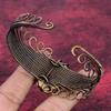 Maligano Jasper Gemstone Bangle Copper Wire Wrapped Adjustable Cuff Bracelet