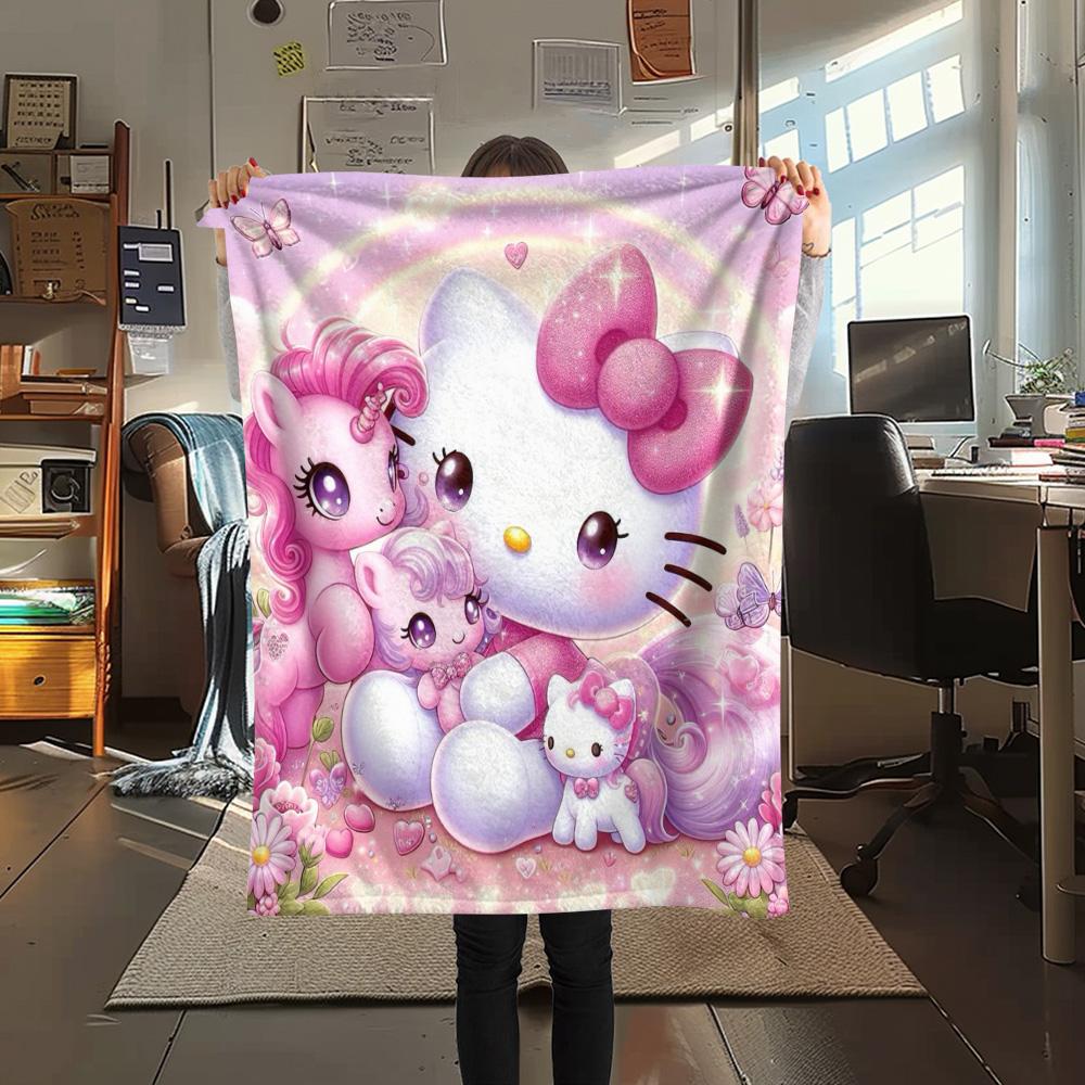Cute Hello Kitty Pony Blanket Camping Trip Soft And Comfortable Machine Washable Outdoor Plush Blanket Air Conditioning Blanket