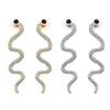 1 Pair Creative Snake Shape Earrings Fashion Silver Eardrop Decorative Ear Jewelry Ear Dangle Gift for Women Lady (Silver)