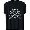 Christian Chi Rho Labarum Christogram Cross Faith T-Shirt Men'S Fashionable And Trendy Pure Crew Neck Casual Printed T-Shirt, Soft To The Touch,
