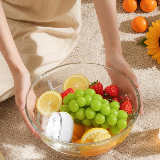 Gemüsewaschmaschine Kabellos Wasserdicht Obst- und Gemüsereiniger mit Titan-Elektrolyse Tiefenwirbel Gemüsespüler für Fleisch Meeresfrüchte und