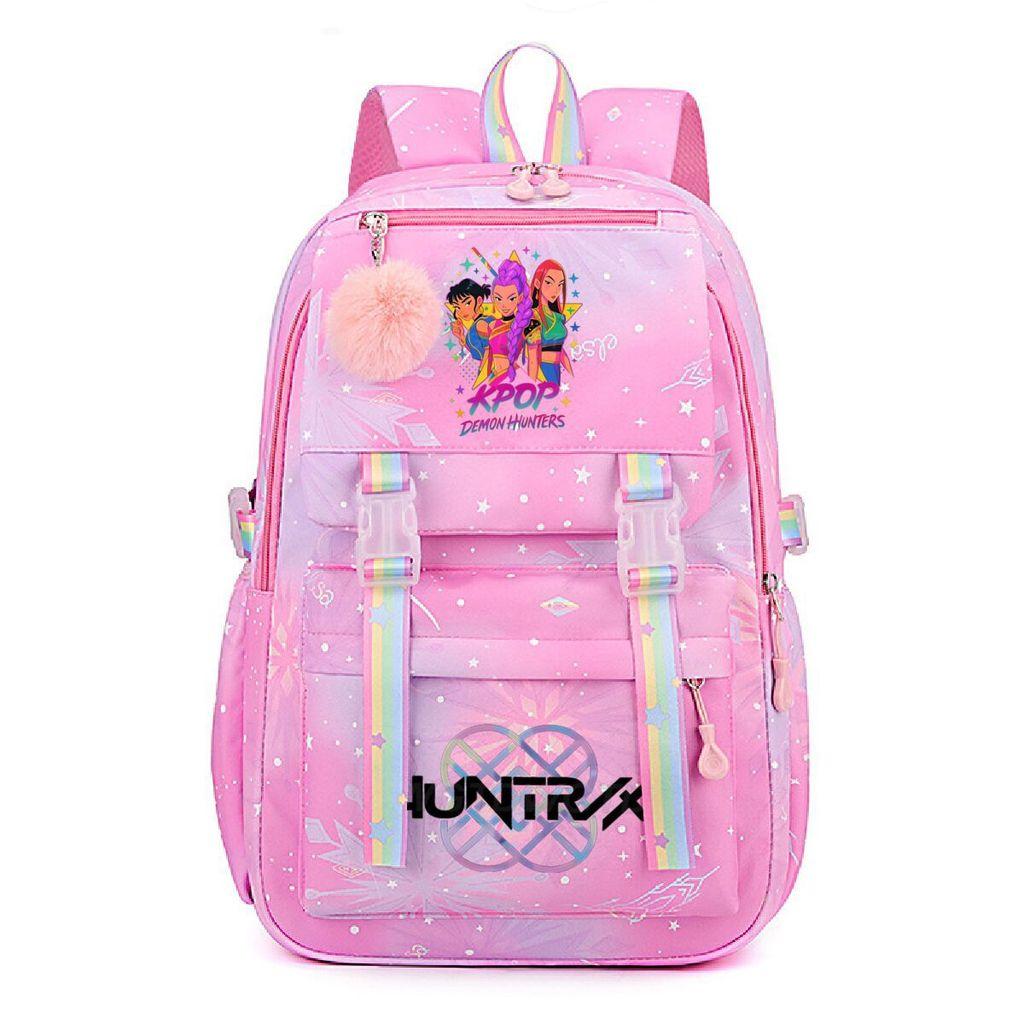 Girls Kpop Hunters Rumi Zoey Mira Printed Backpack Student School Travel Large Capacity Bag