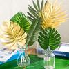 Artificial Monstera Leaf Green Foliage Single Stem Fake Leaves Plastic Leaves for Balloon Wedding Decor, Small Fresh Home Decor Accessories, Suitable