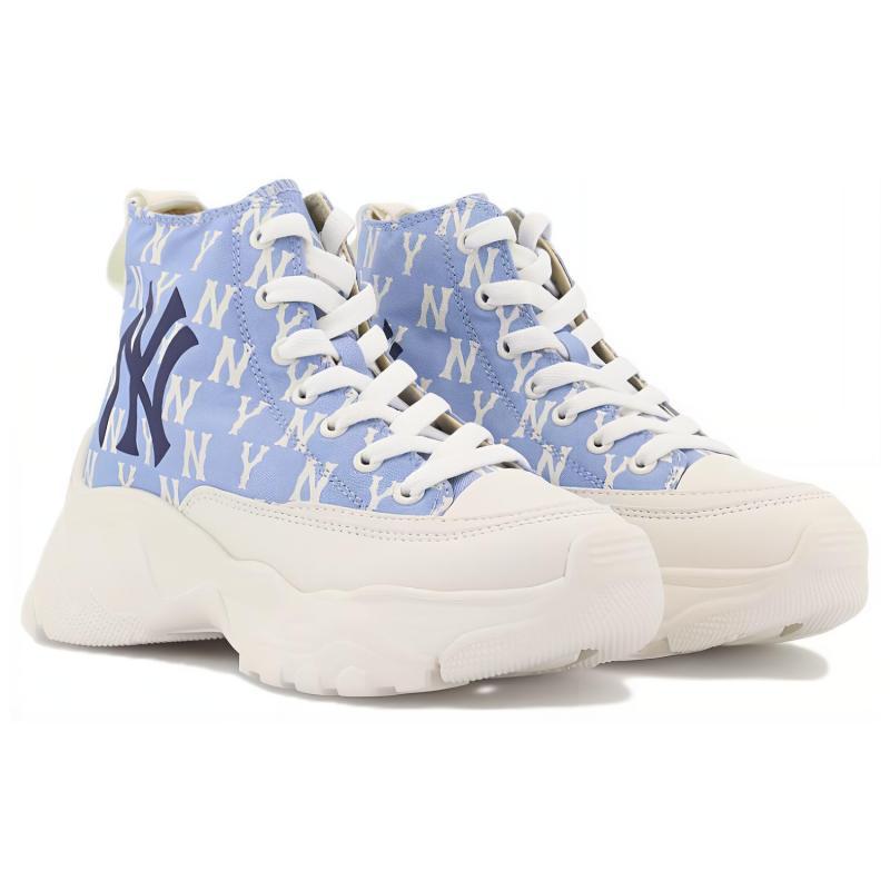 MLB Chunky High Cushioning Anti-Slip And Wear-Resistant High-Top Chunky Sneakers Unisex Blue Sneakers 3ASHULM2N-50BLL