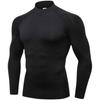 Men's High-Collar Basketball Training Tights - Long Sleeve, Plus Velvet, Warm, High Elastic, Quick-Drying.