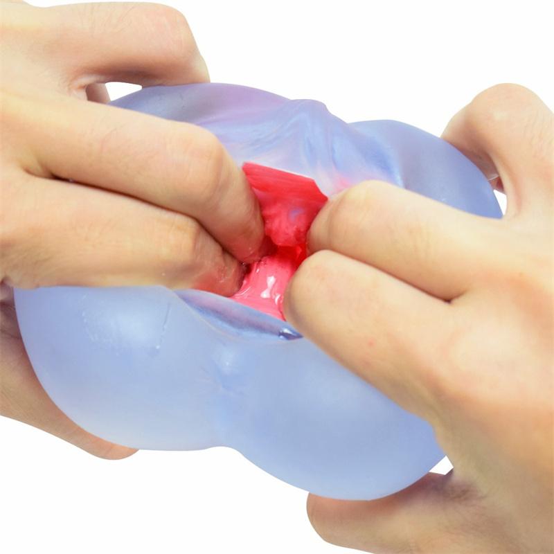 Demon Girl Transparent Blue Airplane Cup Male Inverted Model Forced Fake Vagina Famous Device Masturbation Device Adult Erotic Sex Products
