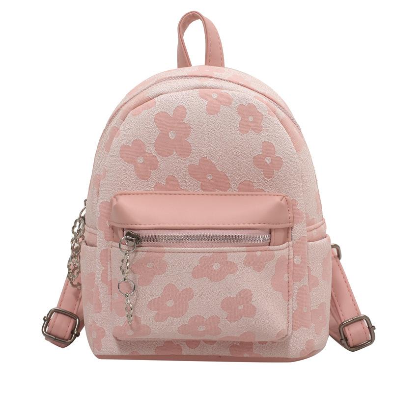 

Popular crossbody small bag women s spring new leisure college style canvas bag jacquard backpack розовый