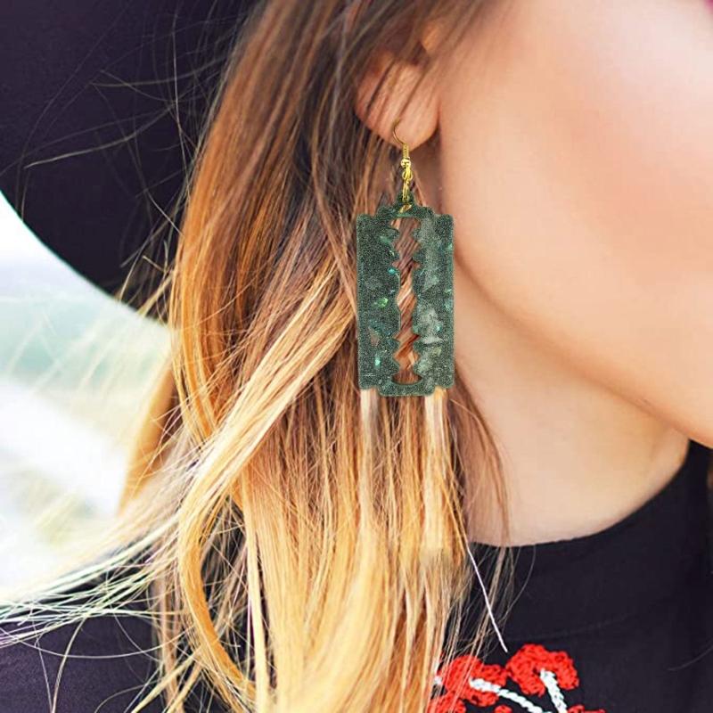 Diy Crystal Irregular Blade-shaped Mold Ear Pendant Drop Glue Mold Keychain Pendant Silicone Mold for Jewelry Making