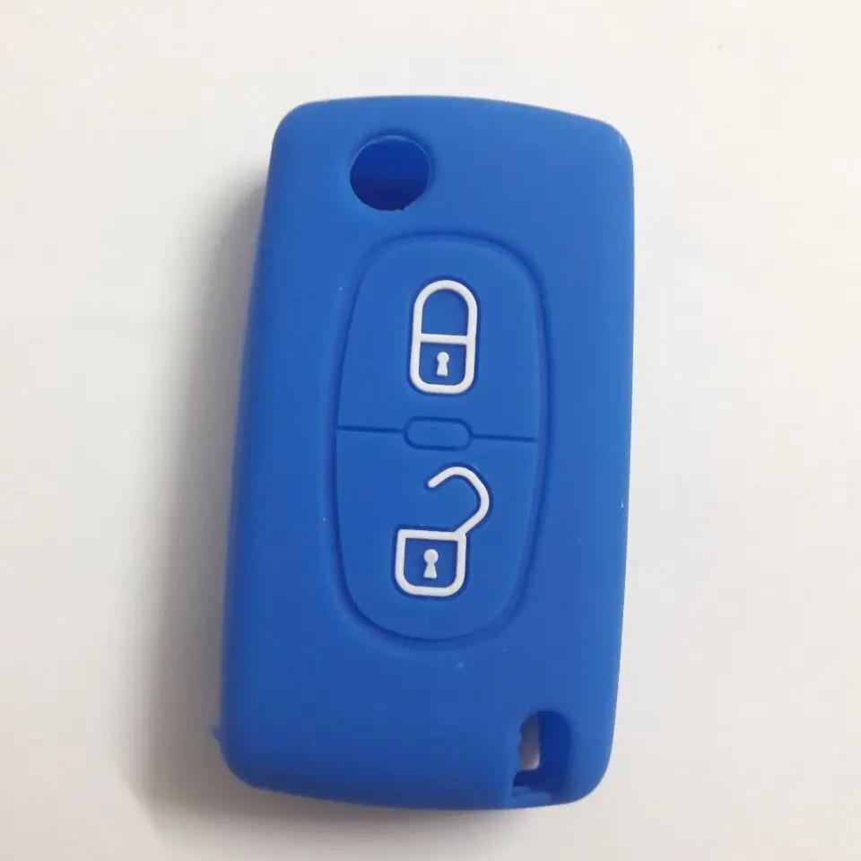 Remote Key Cover 2 Buttons Fob Shell Silicone Holder Protect For Citroen C2 C3 C4 C5 Berlingo Picasso For Peugeot 306 407 807