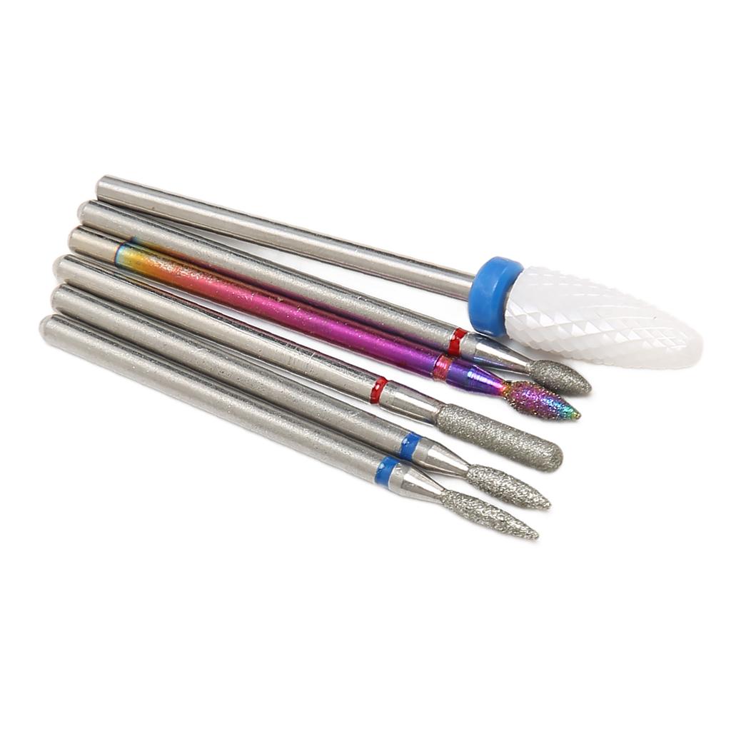 6pcs Nail Cuticle Cleaner Bit Professional Rotary Polishing Nail Drill Cone Bit for Manicure Salon