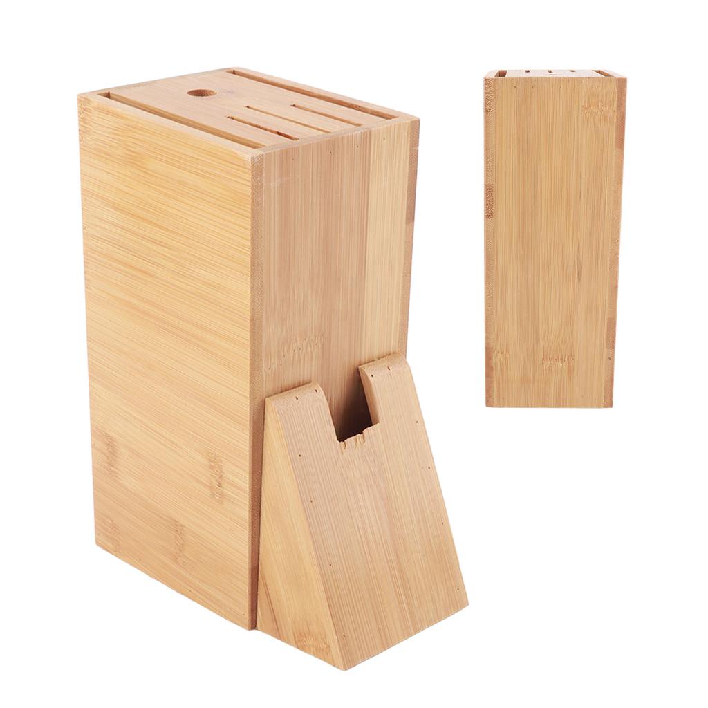 Knife Holder Rack, Eco-Friendly Wooden Knife Block with Angled Slots for Sy Handling, Knife Rack Horizontal Layout for Blade
