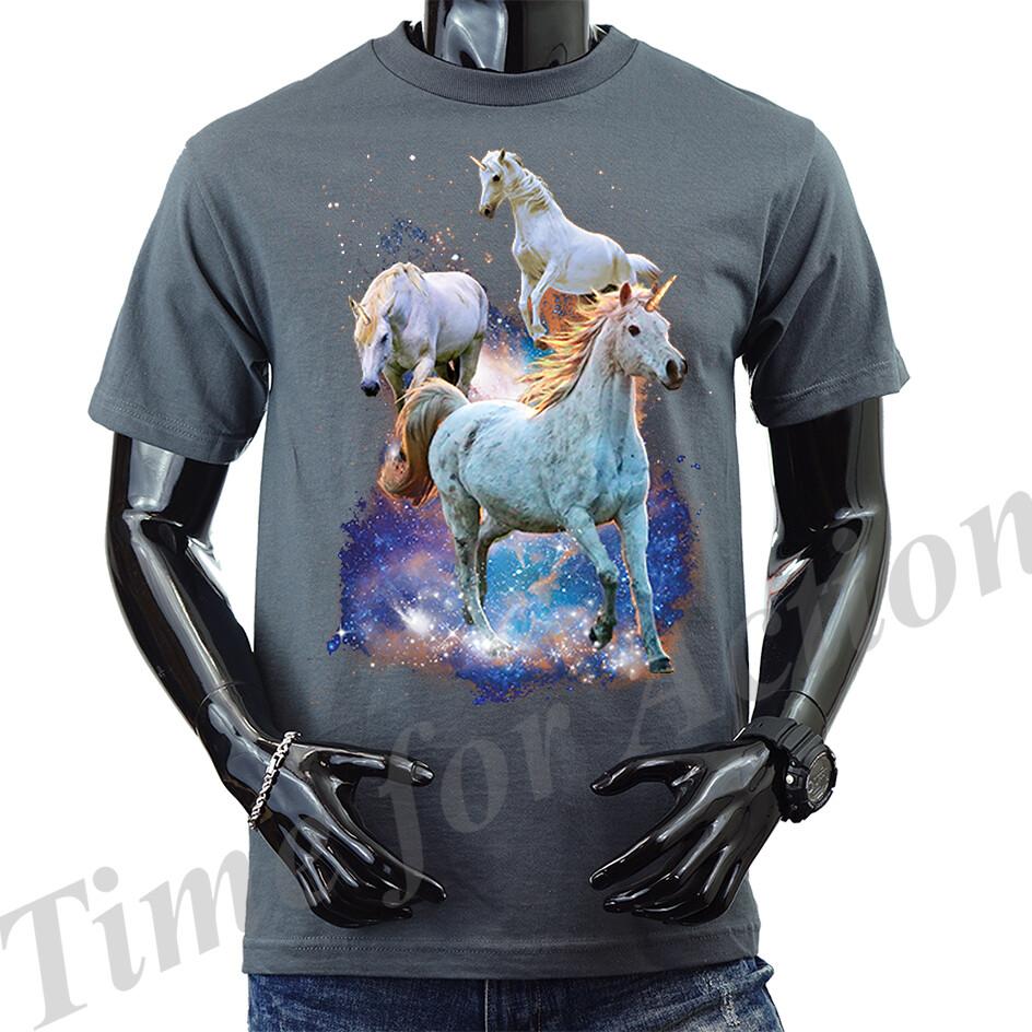 Space Unicorns Animals Pet Funny Joke Humor Humorous Graphic Novelty T-shirt Unisex T-Shirt L