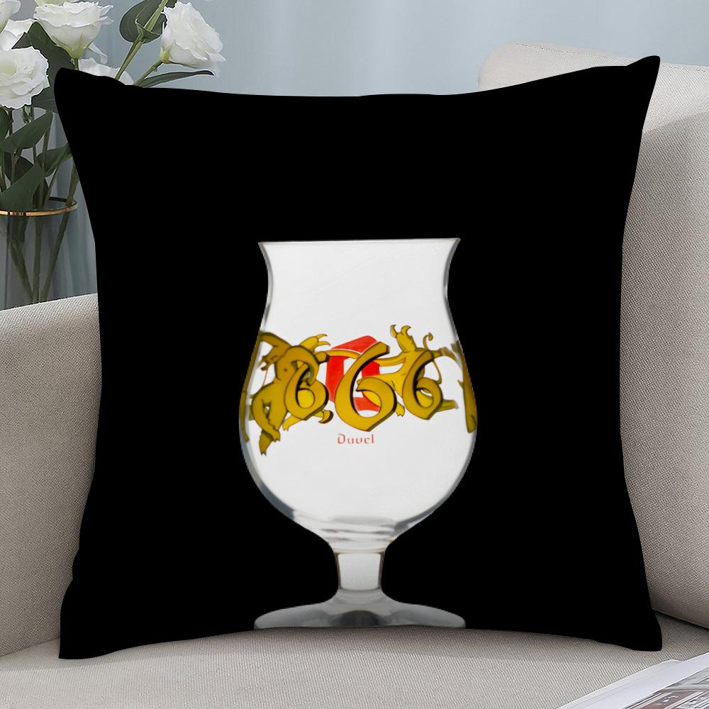 D-Duvel Beer Design Pillow Case Short Plush Pillow Covers Sofa Decorative Gift Home Double-sided Printing Cushion Cover