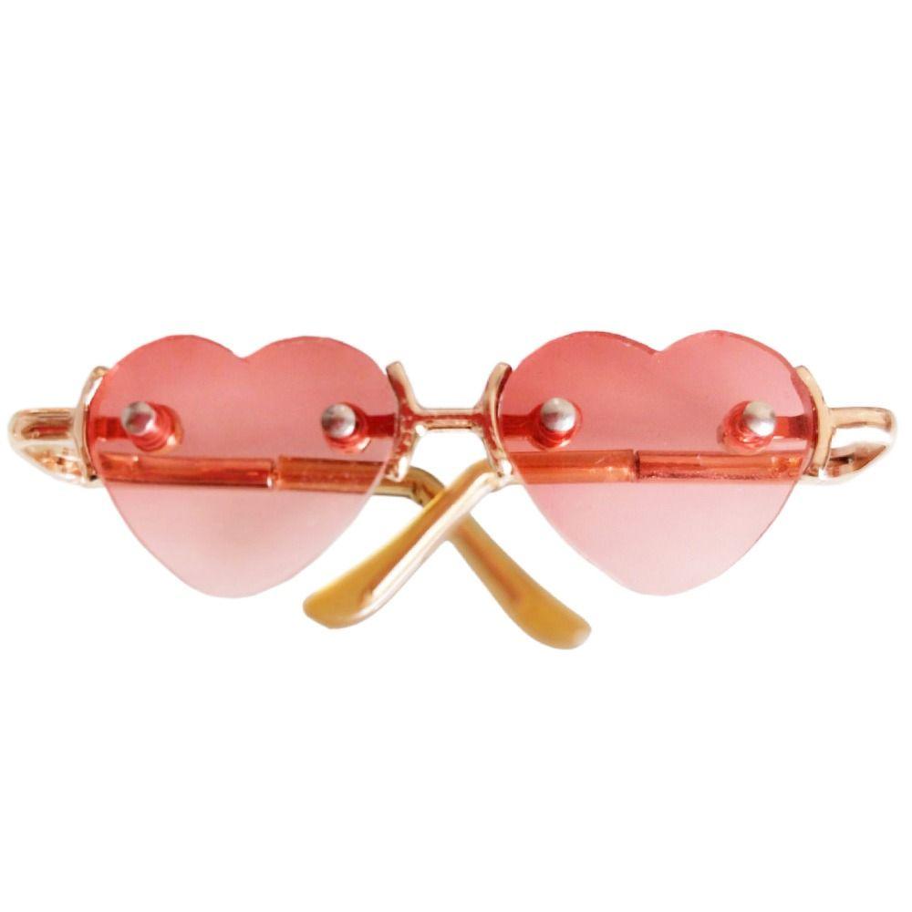 Mini Plush Doll Glasses Clothes Cute Heart Frame For 10/15cm Dolls Plush Doll Eyeglasses