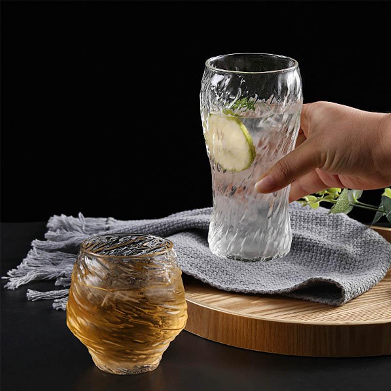 BORREY 500ML Hammer Pattern Glass Coffee Tea Cup Cold Drink Mug Milk Beer Fruit Juice And Wine Glasses Whiskey Vodka Tumbler Cup