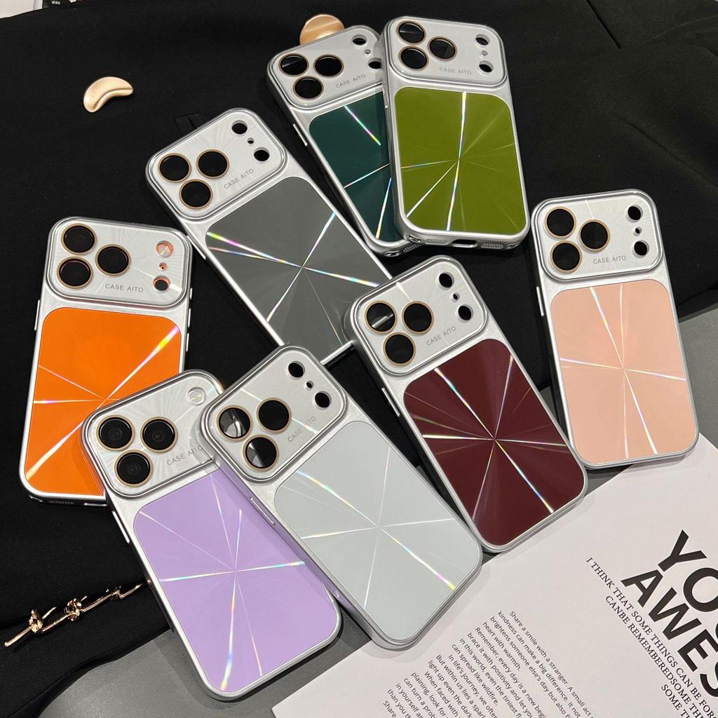 Aurora Silver Laser Edge iPhone 16 Pro Max Protective Case with Large Window