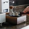 watchget Knock Box, Espresso Knock Box, Knock Box Tamper and Distributor Stand, 3-in-1 Storage, Fits 51/53/54/58mm, Walnut Coffee Grounds Bucket with