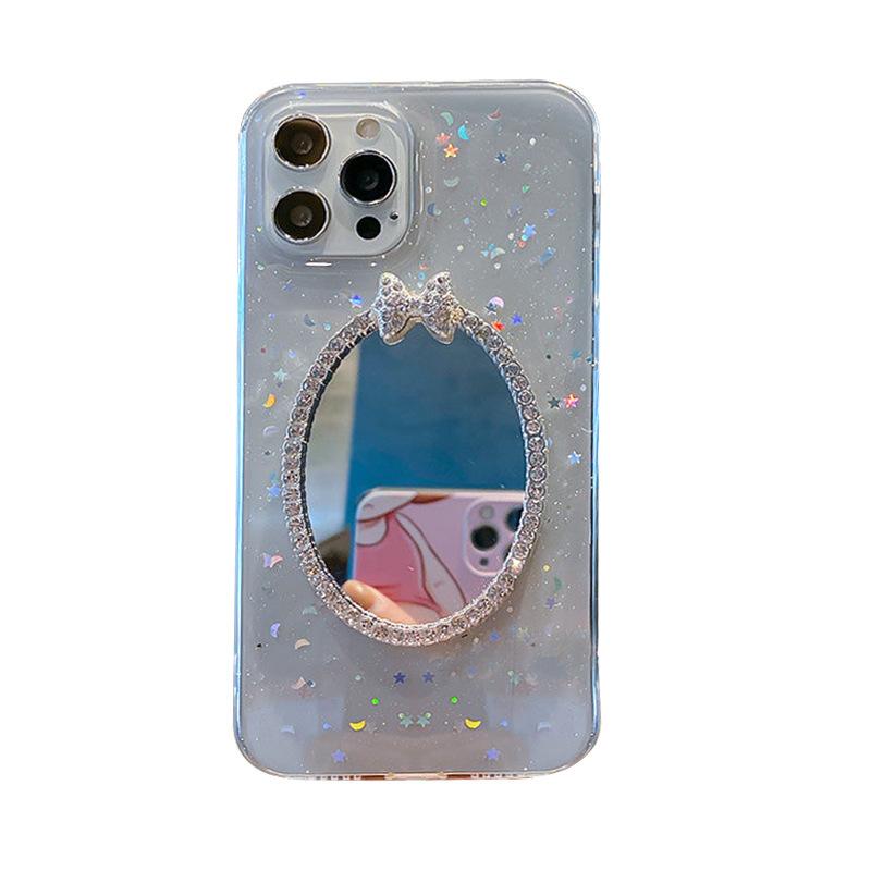 Apple 17Promax Phone Case For Iphone 16 Transparent 15 Glitter Xs Makeup Mirror 14Plus Rhinestones