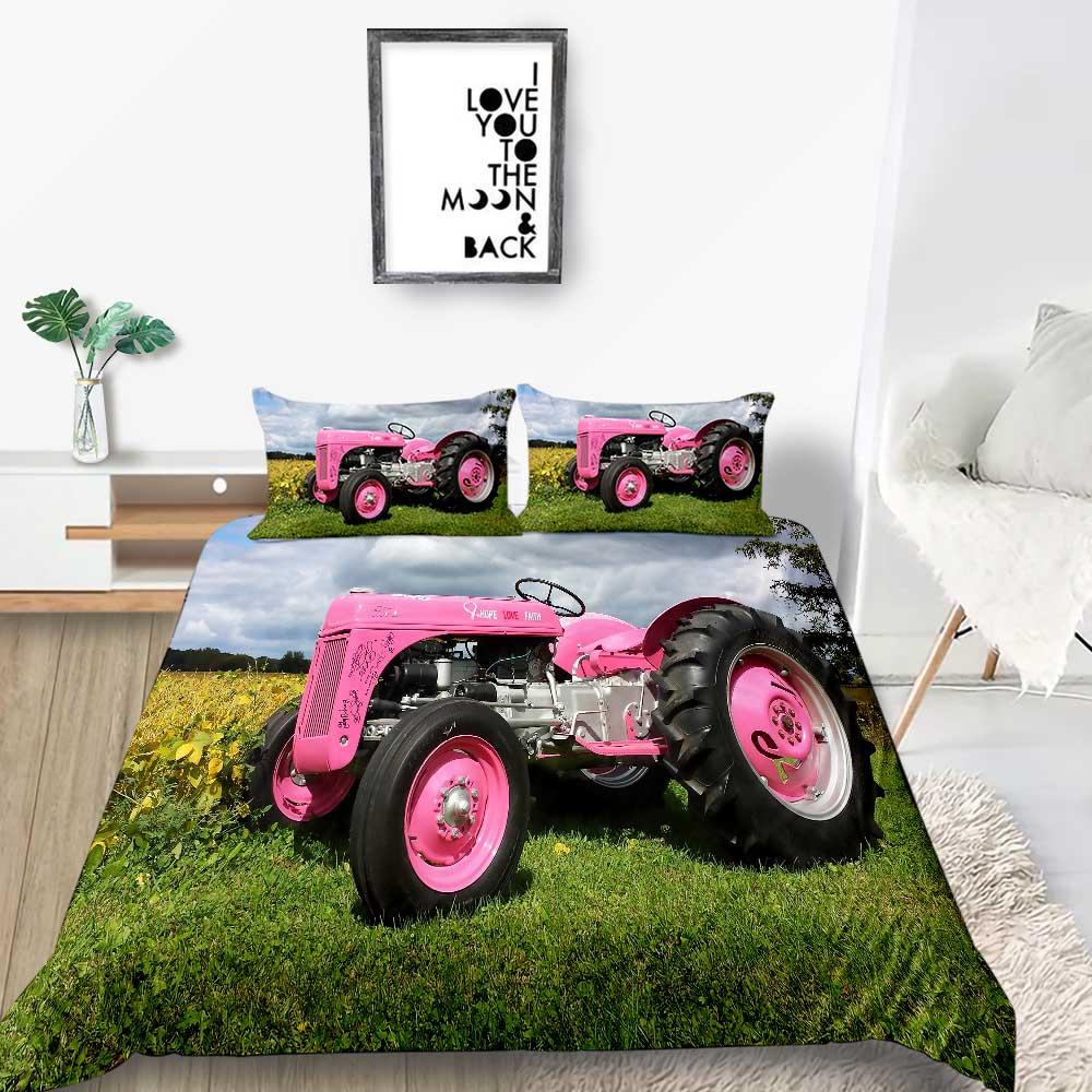 2023 New Style 3D Vehicle Printing Duvet Cover Set Farmland Home Textiles Soft Bedding Cover Suit Teen Children Luxury Bed Set
