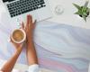 Anti-slip Protective Desk Mat with Pastel Waves Graphic 100x50 cm