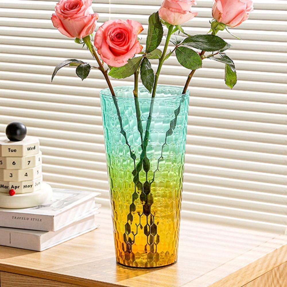 Modern Two-color Vase Simple Hydroponic Flower Planter Hydroponic Vessel Flower Bucket  Home