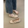French flat-soled ballet shoes women's gentle shoes with skirt single shoes girl cross-strap Mary Jane shoes