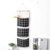 Linen Printed Cotton Waterproof Fabric Storage Three Pockets Organizer Home