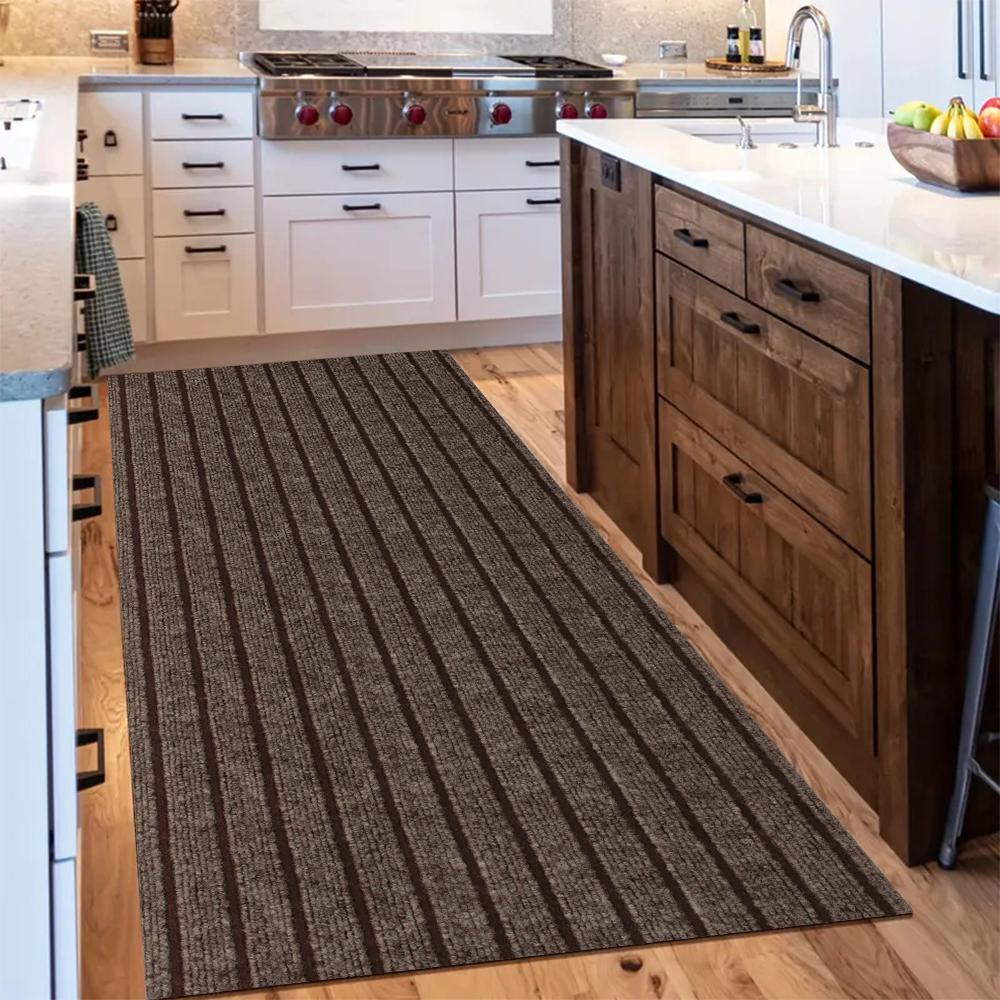 Kitchen Floor Mat Bedroom Living Room Long Bedside Area Rug Hallway Striped Brush Carpet Anti Slip Bathroom Entrance Doormat