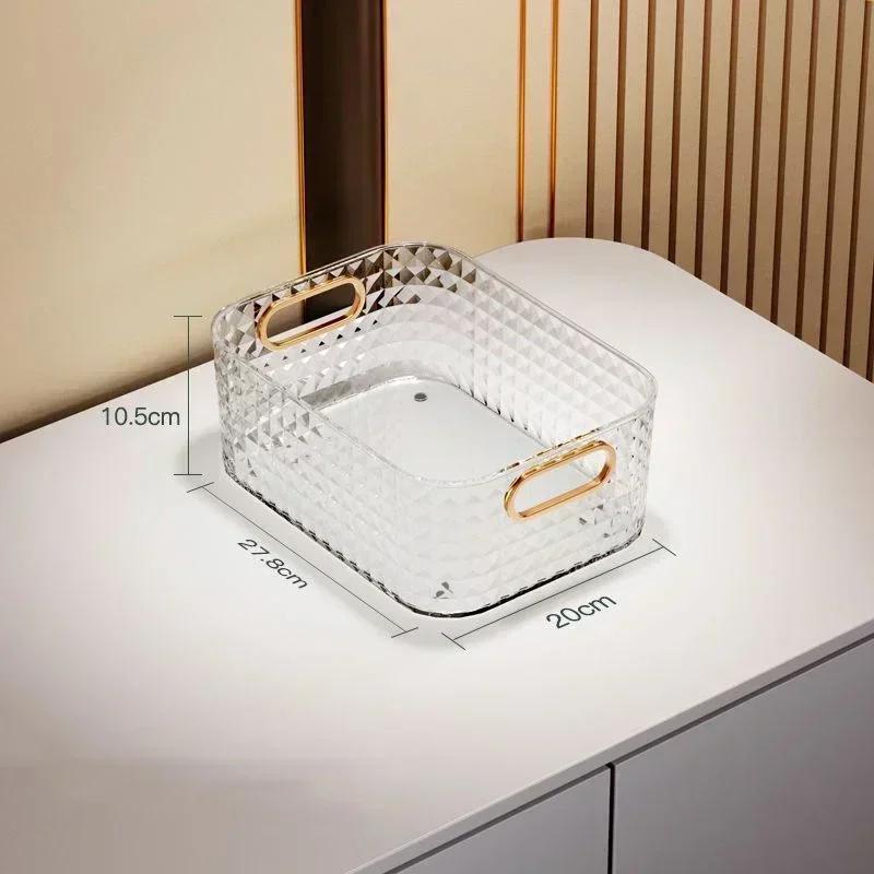 Multifunction Storage Organizer Desktop Diamond Grain Cosmetic Storage Box Supplies Teenager Girl Makeup Lipstick белый