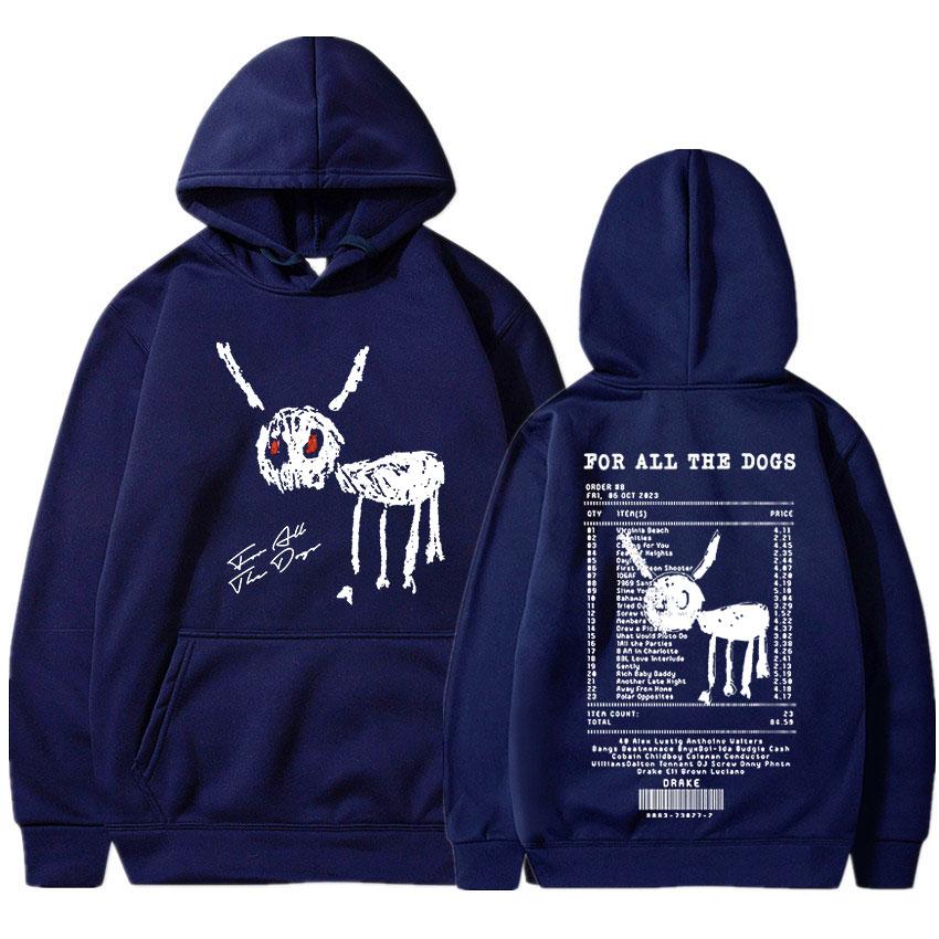Vintage Rapper Drake for All The Dogs Hoodie Men's Fashion Hip Hop Sweatshirts Vintage Casual Oversized Hoodies Streetwear Y2K