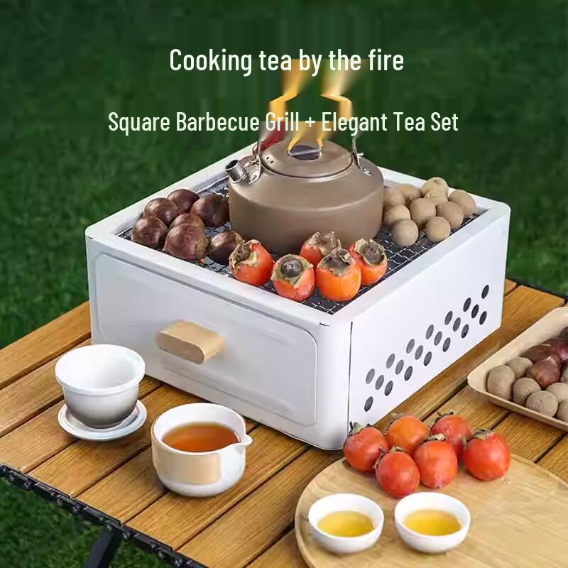 Huilingyang Outdoor Tea Brewing & BBQ Stove with Tea Set