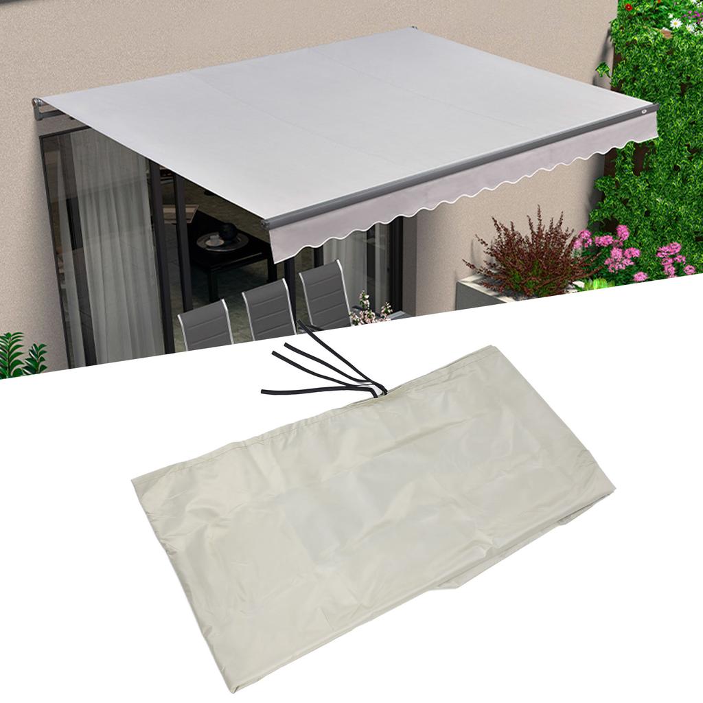 Outdoor Telescopic Canopy Dust Cover 210D Oxford Cloth Waterproof Sunscreen Awning Protective Cover Beige