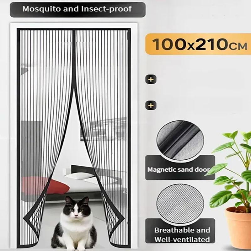 210*90cm/210*100cmSoft magnetic screen door curtain for home use, mosquito-proof and ventilated screen window curtains