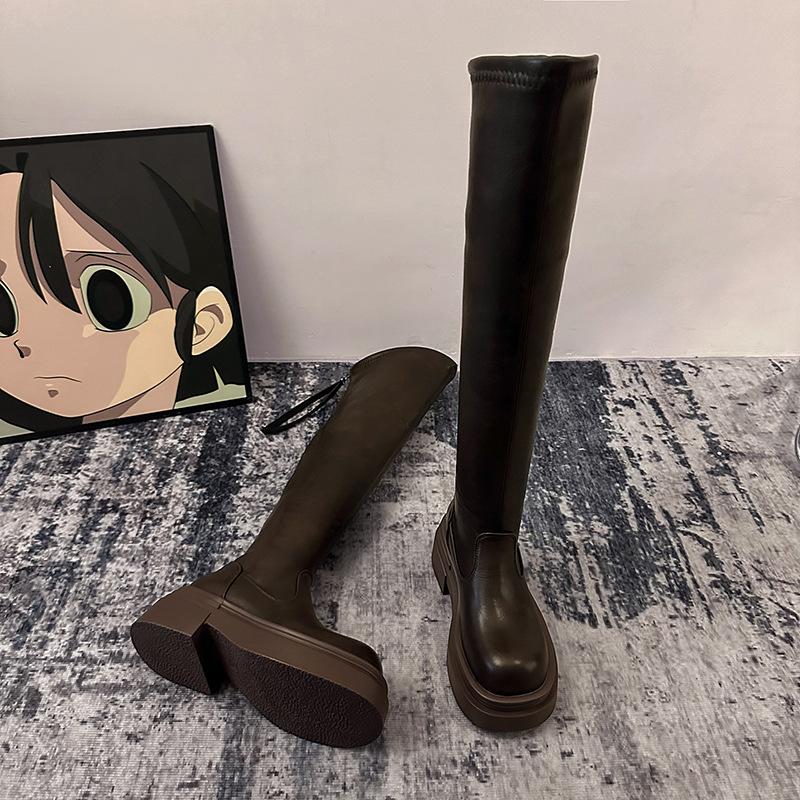 

Новый осенне-зимний дизайн 2025 года от Maillard - женские кожаные сапоги выше колена - модные и удобные в носке сапоги из искусственной кожи 35