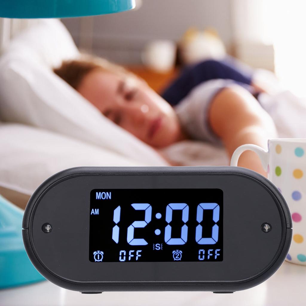 Large Alarm Clock with Bed Shaker 4 Levels Vibrating Dual Alarm Clock for Heavy Sleepers