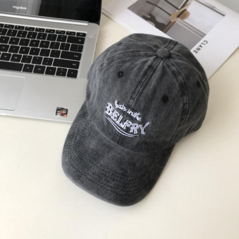 Hat Female peaked cap Deepened and widened face Small soft top baseball cap Men's versatile letter embroidered sun hat