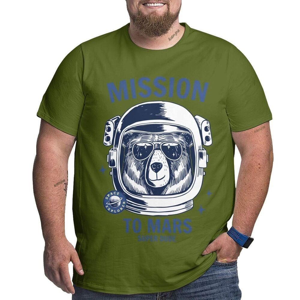 

Кукла-космонавт с медведями, забавные футболки с принтом, мужские индивидуальные летние дышащие футболки с короткими рукавами, кофты XXXL зелёный