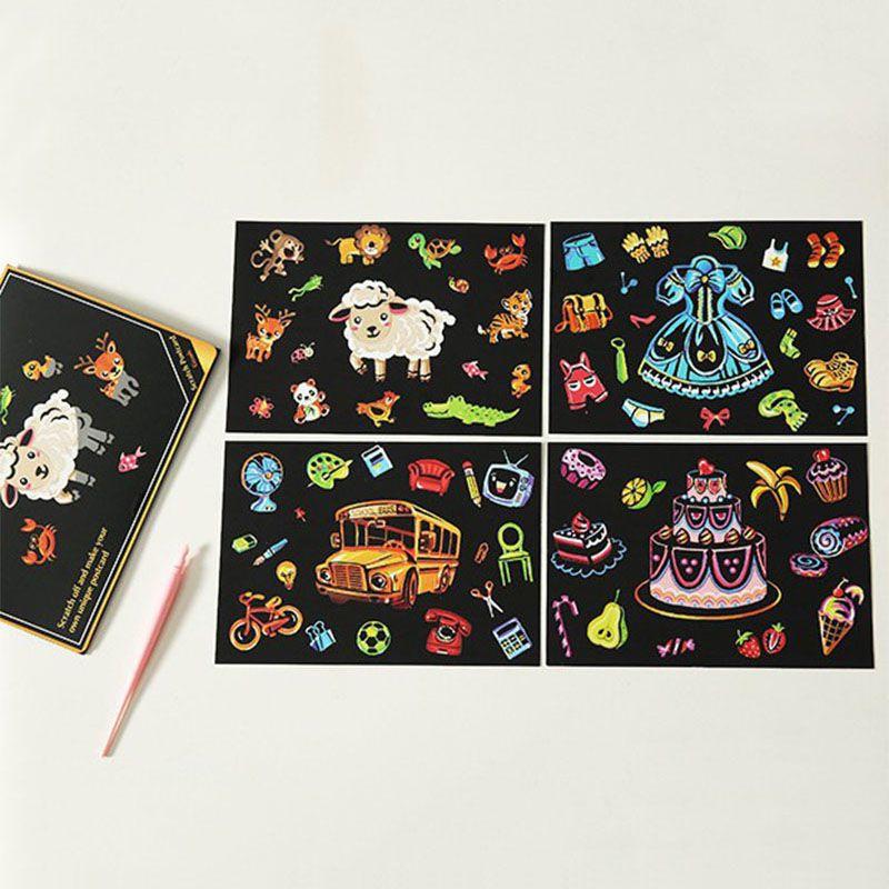 Colorful Scratch Art Paper Magic Painting Paper Featuring Premium Quality Cardboard