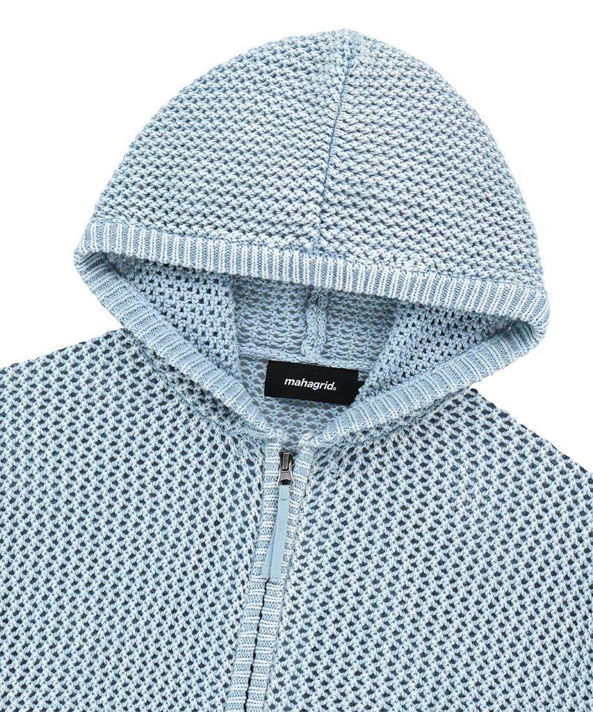 MAHAGRID Pigment Mesh Zip Up Knit Sky Blue(Mg2Gsmk687A)