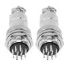 2PCS 12 Pin Aviation Connectors Zinc Alloy Electrical Plug and Socket Set 20mm Opening 250V