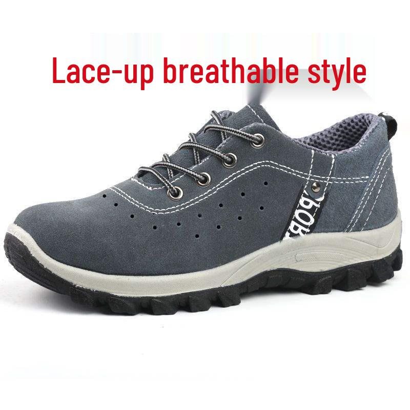 Herren Stahlkappe Atmungsaktiv Anti-Quetsch Anti-Durchstich Sommer Arbeitsschuhe: Leicht, Abriebfest, Geruchshemmend, Solide Sohle.