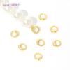 20Pcs 18K Gold Plated Connector Rings,End Caps For Jewelry,Brass End Beads Tip End Bead Findings DIY Jewelry Making Accessories