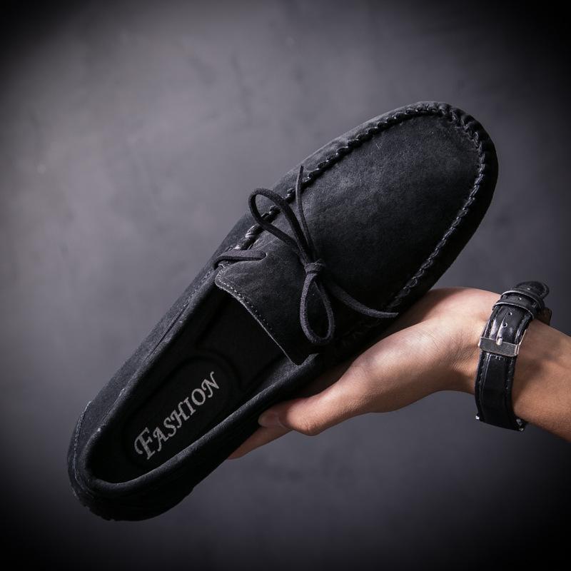 Autumn new leather Doudou shoes breathable lazy shoes personalized driving shoes