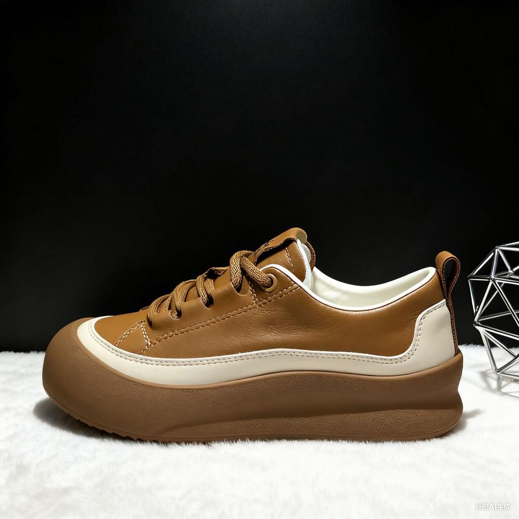 Thick-soled Soft Little White Shoes for Women's 2025 Autumn New Delicate and Versatile Casual Sports Single-board Shoes, High-end Soft Leather