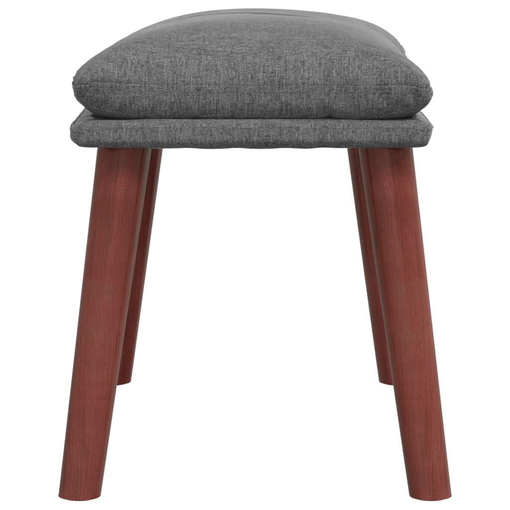 Relax Armchair with Footstool Light Grey Fabric