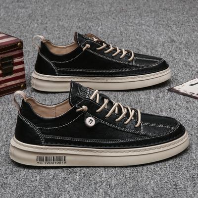 Men's Shoes Autumn New Casual Leather Shoes British Trend Versatile Men's Waterproof and Antiskid Black Board Shoes Fashion Shoes