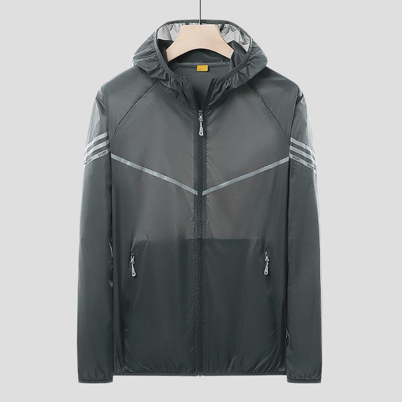 Summer Sunscreen Clothes Men's Loose Breathable Thin Hooded Jacket Outdoor Quick-drying Top