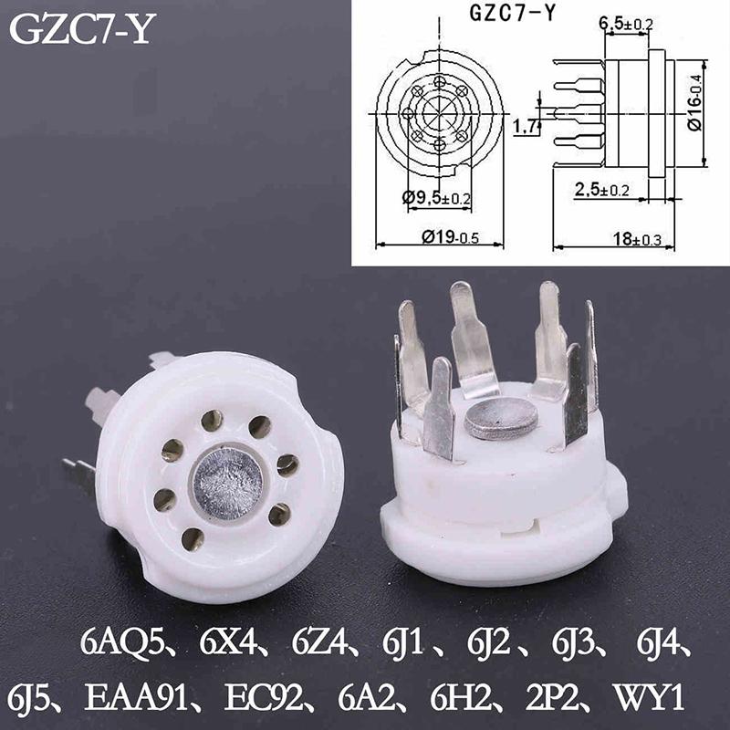 1Pcs 6Aq5 Eaa91 6J1 6J2 6X4 6Z4 Tube Socket Gold-Plated Socket For 7Pin B7G Vaccum Tube Amplifier Audio Diy