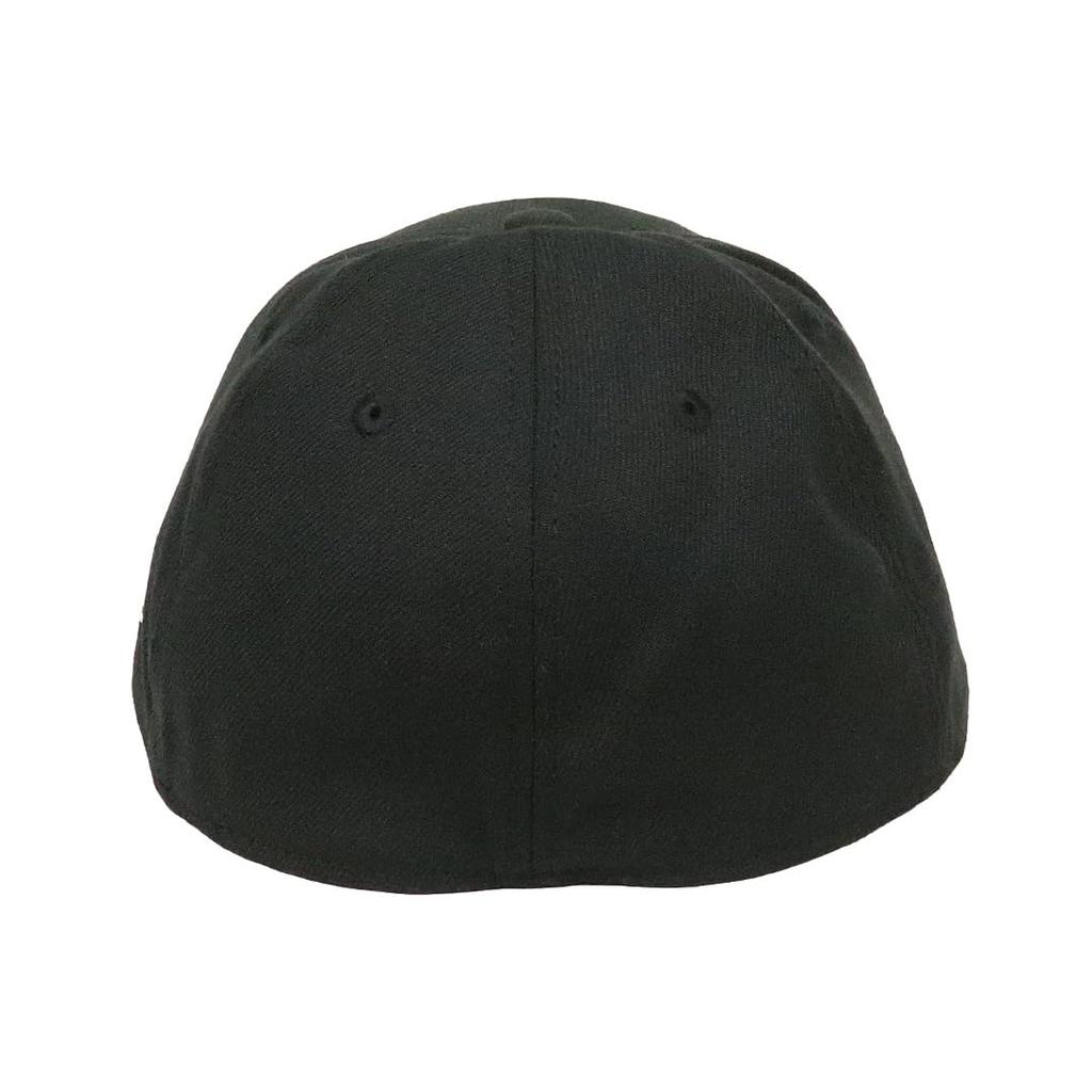 [New Era] Cap for Men and Women, NewEra 39THIRTY, Plain, Hat, Baseball Cap, Stretch, Elastic, Side Logo, Flag Logo, Brand, SM, Black, [Used]